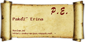 Pakó Erina névjegykártya